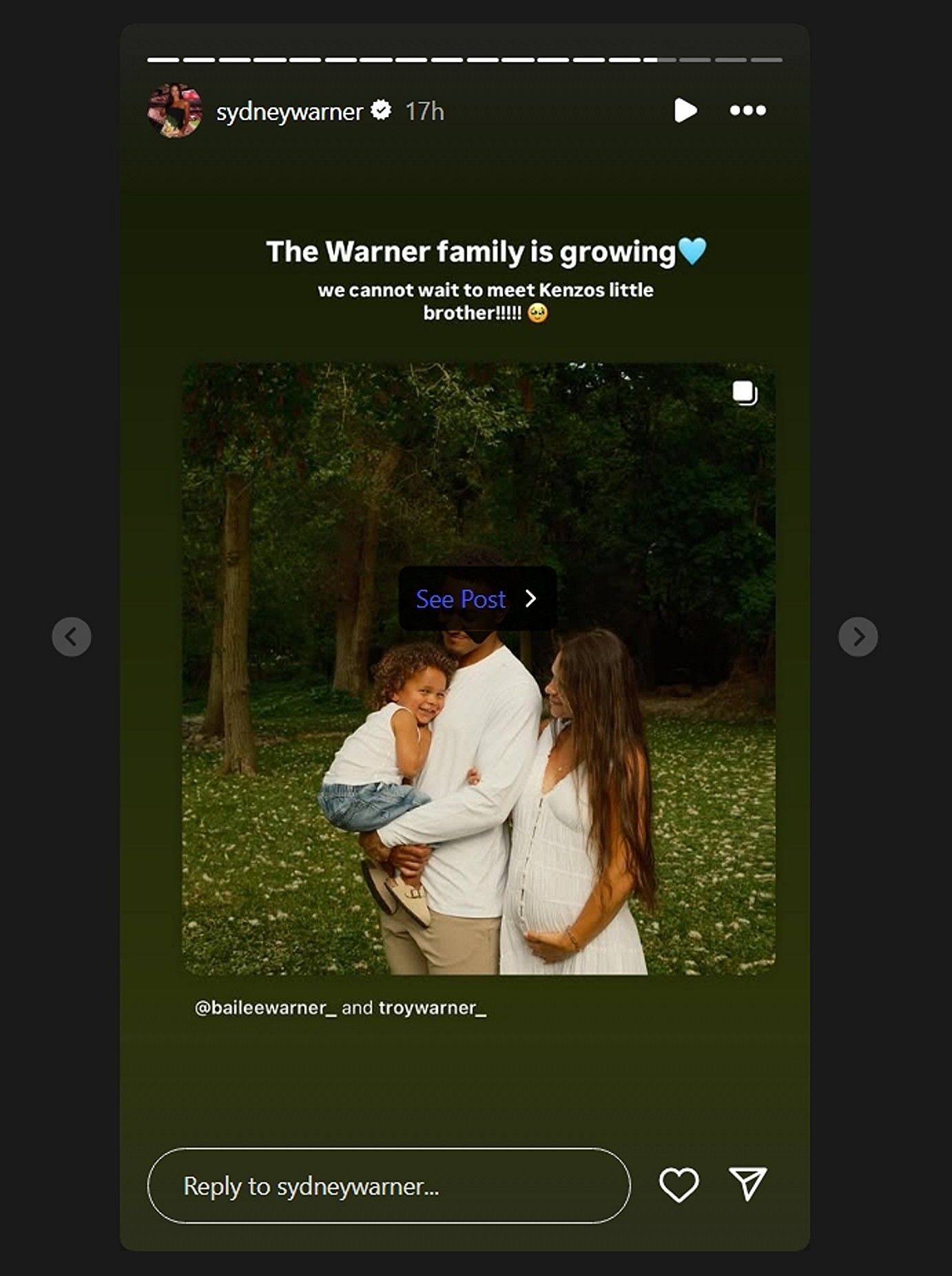 Fred Warner's wife Sydney, grows emotional while celebrating the addition of a new member to 'Warner family'/@sydneywarner